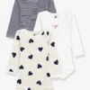 PETIT BATEAU Lot De 3 Bodies Mixtes Manches Longues Coeurs Bébé - écru -Vertbaudet Soldes Boutique lot de 3 bodies mixtes manches longues coeurs bebe