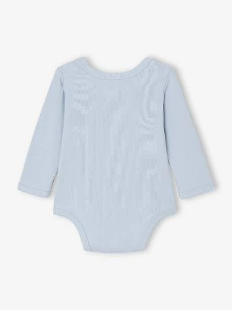Lot De 3 Bodies Naissance En Maille Côtelée Et Interlock - Bleu Ciel 5 Lot De 3 Bodies Naissance En Maille Côtelée Et Interlock - Bleu Ciel – Image 5