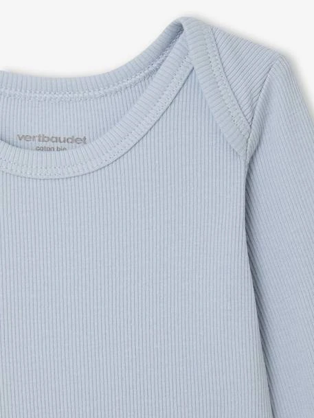 Lot De 3 Bodies Naissance En Maille Côtelée Et Interlock - Bleu Ciel 6 Lot De 3 Bodies Naissance En Maille Côtelée Et Interlock - Bleu Ciel – Image 6