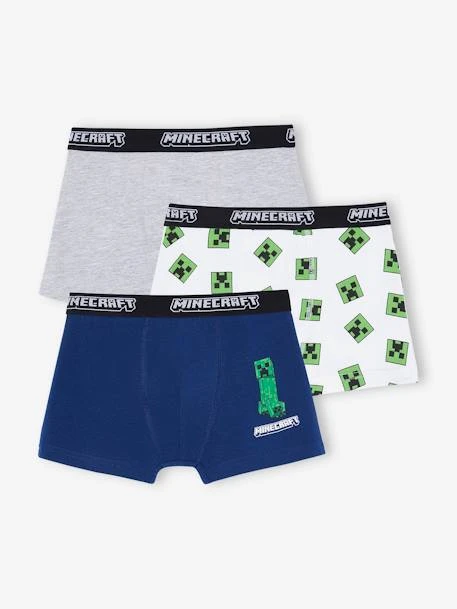 Lot De 3 Boxers Minecraft Garçon - Marine 1 Lot De 3 Boxers Minecraft Garçon - Marine