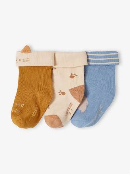 Lot De 3 Paires De Chaussettes "animaux" Bébé - Bleu Grisé 1 Lot De 3 Paires De Chaussettes "animaux" Bébé - Bleu Grisé