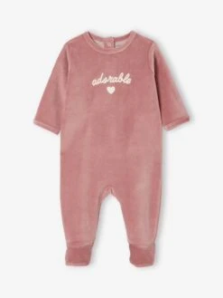 Lot De 3 Pyjamas Bébé Mixtes En Velours - Rose -Vertbaudet Soldes Boutique lot de 3 pyjamas bebe mixtes en velours 15
