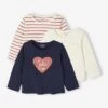 Lot De 3 T-shirts Basics Bébé Manches Longues - Vieux Rose -Vertbaudet Soldes Boutique lot de 3 t shirts basics bebe manches longues