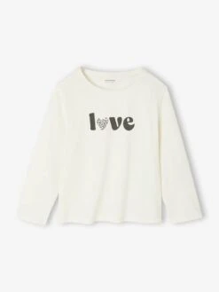 Lot De 3 T-shirts Fantaisie Fille Manches Longues - Rose Poudré -Vertbaudet Soldes Boutique lot de 3 t shirts fantaisie fille manches longues 1