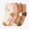 Lot De 4 Paires De Chaussettes "animaux" Bébé - Rose