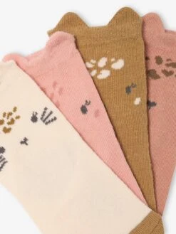 Lot De 4 Paires De Chaussettes "animaux" Bébé - Rose -Vertbaudet Soldes Boutique lot de 4 paires de chaussettes animaux bebe 2
