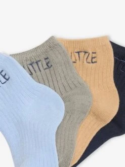 Lot De 4 Paires De Chaussettes "little" Bébé - Rose Pâle -Vertbaudet Soldes Boutique lot de 4 paires de chaussettes little bebe 3