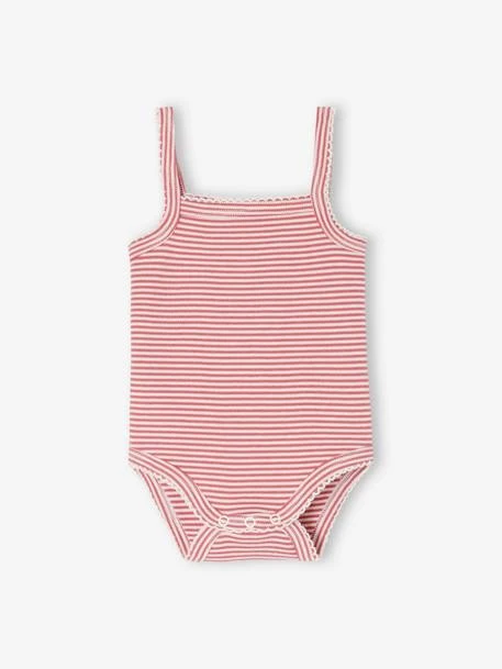 Lot De 5 Bodies à Bretelles Naissance En Coton Biologique - Vieux Rose 3 Lot De 5 Bodies à Bretelles Naissance En Coton Biologique - Vieux Rose – Image 3