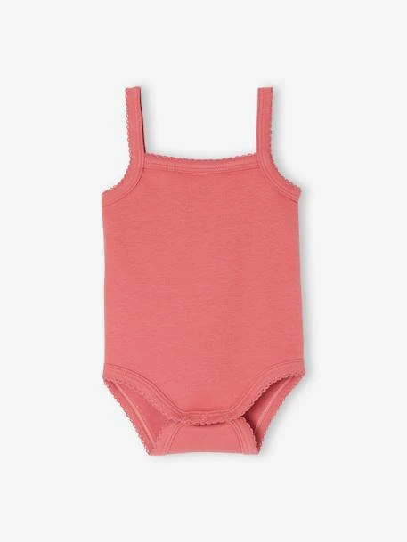 Lot De 5 Bodies à Bretelles Naissance En Coton Biologique - Vieux Rose 5 Lot De 5 Bodies à Bretelles Naissance En Coton Biologique - Vieux Rose – Image 5