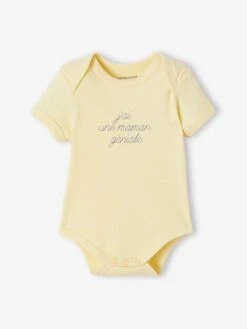 Lot De 5 Bodies Bébé Fille Manches Courtes Coffret Cadeau - écru -Vertbaudet Soldes Boutique lot de 5 bodies bebe fille manches courtes coffret cadeau 3