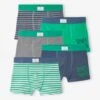 Lot De 5 Boxers Stretch Skate Garçon - Vert -Vertbaudet Soldes Boutique lot de 5 boxers stretch skate garcon