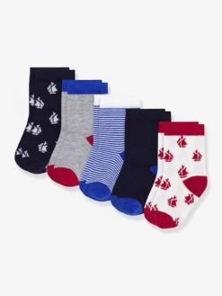 PETIT BATEAU Lot De 5 Paires De Chaussettes Bébé Mixtes - Bleu