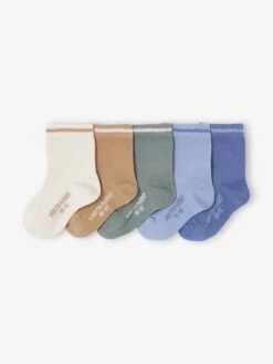 Lot De 5 Paires De Chaussettes Colorées Bébé Garçon - Bleu Grisé