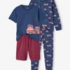 Lot Pyjama + Pyjashort Garçon Pompiers - Bleu Océan -Vertbaudet Soldes Boutique lot pyjama pyjashort garcon pompiers