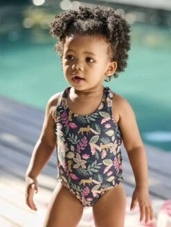 Maillot De Bain 1 Pièce Imprimé Capsule Famille Bébé Fille - Encre -Vertbaudet Soldes Boutique maillot de bain 1 piece imprime capsule famille bebe fille 5