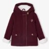 Manteau à Capuche Fille Drap De Laine Doublé Sherpa - Marine -Vertbaudet Soldes Boutique manteau a capuche fille drap de laine double sherpa