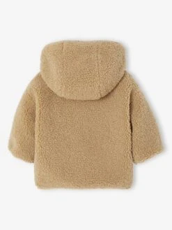 Manteau Bébé En Sherpa Avec Doublure Imprimée "léopard" - Beige -Vertbaudet Soldes Boutique manteau bebe en sherpa avec doublure imprimee leopard 1