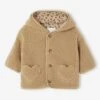Manteau Bébé En Sherpa Avec Doublure Imprimée "léopard" - Beige -Vertbaudet Soldes Boutique manteau bebe en sherpa avec doublure imprimee leopard