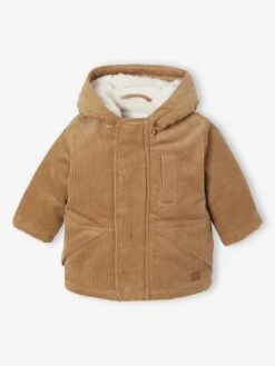 Manteau Bébé En Velours Côtelé Avec Doublure En Fausse Fourrure - Caramel -Vertbaudet Soldes Boutique manteau bebe en velours cotele avec doublure en fausse fourrure 1