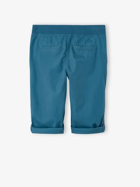 Pantacourt Léger Retroussable En Bermuda Garçon - Bleu Pétrole 10 Pantacourt Léger Retroussable En Bermuda Garçon - Bleu Pétrole – Image 10