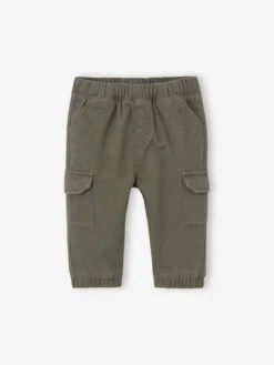 Pantalon Battle Bébé En Sergé - Olive -Vertbaudet Soldes Boutique pantalon battle bebe en serge 3