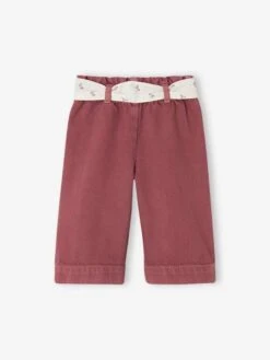 Pantalon Bébé Fille Large Ceinture à Nouer - Violine -Vertbaudet Soldes Boutique pantalon bebe fille large ceinture a nouer 10