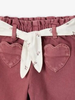 Pantalon Bébé Fille Large Ceinture à Nouer - Violine -Vertbaudet Soldes Boutique pantalon bebe fille large ceinture a nouer 11