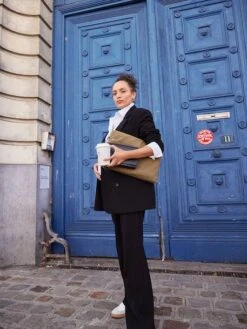 Pantalon De Grossesse Large Esprit Tailleur - Noir