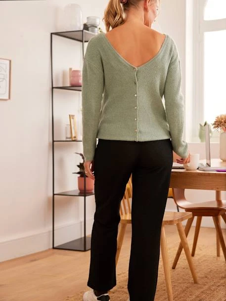 Pantalon De Grossesse Large Pour Les Fêtes - Noir 2 Pantalon De Grossesse Large Pour Les Fêtes - Noir – Image 2