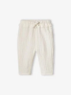Pantalon En Gaze De Coton Bébé - Vert De Gris