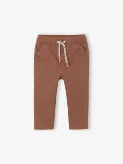 Pantalon En Sergé Doublé Bébé Garçon - Noix De Pécan -Vertbaudet Soldes Boutique pantalon en serge double bebe garcon 23