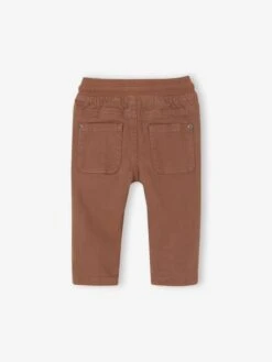 Pantalon En Sergé Doublé Bébé Garçon - Noix De Pécan -Vertbaudet Soldes Boutique pantalon en serge double bebe garcon 24