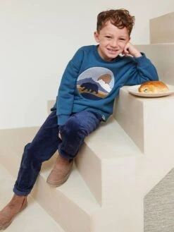 Pantalon En Velours Côtelé Garçon Facile à Enfiler - Marine -Vertbaudet Soldes Boutique pantalon en velours cotele garcon facile a enfiler 11