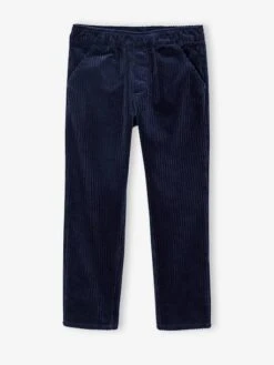 Pantalon En Velours Côtelé Garçon Facile à Enfiler - Marine -Vertbaudet Soldes Boutique pantalon en velours cotele garcon facile a enfiler 12