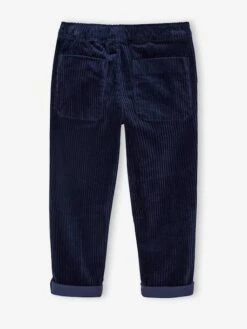 Pantalon En Velours Côtelé Garçon Facile à Enfiler - Marine -Vertbaudet Soldes Boutique pantalon en velours cotele garcon facile a enfiler 15