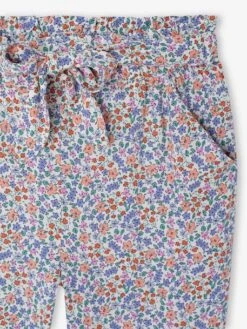 Pantalon Fluide Imprimé Fleurs Fille - Vanille -Vertbaudet Soldes Boutique pantalon fluide imprime fleurs fille 2