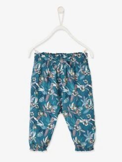 Pantalon Imprimé Bébé Fluide - Vert Imprimé