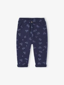 Pantalon Imprimé En Molleton Bébé - Bleu Nuit -Vertbaudet Soldes Boutique pantalon imprime en molleton bebe 3