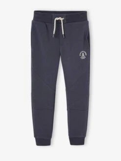 Pantalon Jogging "Athletic" Garçon En Molleton - Bleu Canard
