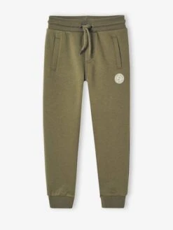 Pantalon Jogging Garçon En Molleton - Kaki -Vertbaudet Soldes Boutique pantalon jogging garcon en molleton 76