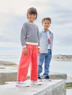 Pantalon Large à Pont Fille - Rouge