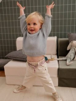 Pantalon Large Bébé Avec Ceinture à Nouer - écru -Vertbaudet Soldes Boutique pantalon large bebe avec ceinture a nouer 14