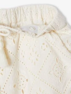 Pantalon Large En Broderie Anglaise Fille - écru -Vertbaudet Soldes Boutique pantalon large en broderie anglaise fille 4