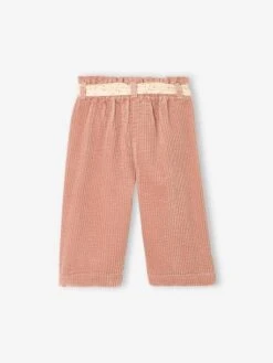 Pantalon Large En Velours Ceinture à Fleurs Bébé - Beige -Vertbaudet Soldes Boutique pantalon large en velours ceinture a fleurs bebe 10