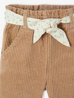 Pantalon Large En Velours Ceinture à Fleurs Bébé - Beige -Vertbaudet Soldes Boutique pantalon large en velours ceinture a fleurs bebe 8
