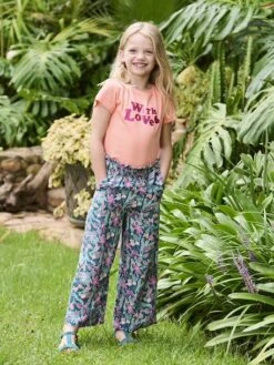 Pantalon Large Motifs Fleurs Fille - Multicolore -Vertbaudet Soldes Boutique pantalon large motifs fleurs fille 29