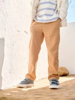 Pantalon Léger Garçon En Coton/lin - Noisette 22 Pantalon Léger Garçon En Coton/lin - Noisette -Vertbaudet Soldes Boutique pantalon leger garcon en cotonlin 6