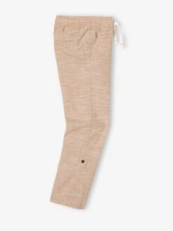 Pantalon Léger Retroussable En Pantacourt Aspect Lin Tissé Garçon - Beige Chiné -Vertbaudet Soldes Boutique pantalon leger retroussable en pantacourt aspect lin tisse garcon 2