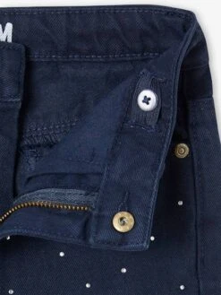 Pantalon Mom Fit à Strass Fille - Marine 7 Pantalon Mom Fit à Strass Fille - Marine -Vertbaudet Soldes Boutique pantalon mom fit a strass fille 3