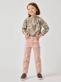 Pantalon Mom MorphologiK Tour De Hanches MEDIUM Fille - Rose Poudré -Vertbaudet Soldes Boutique pantalon mom morphologik tour de hanches medium fille 21